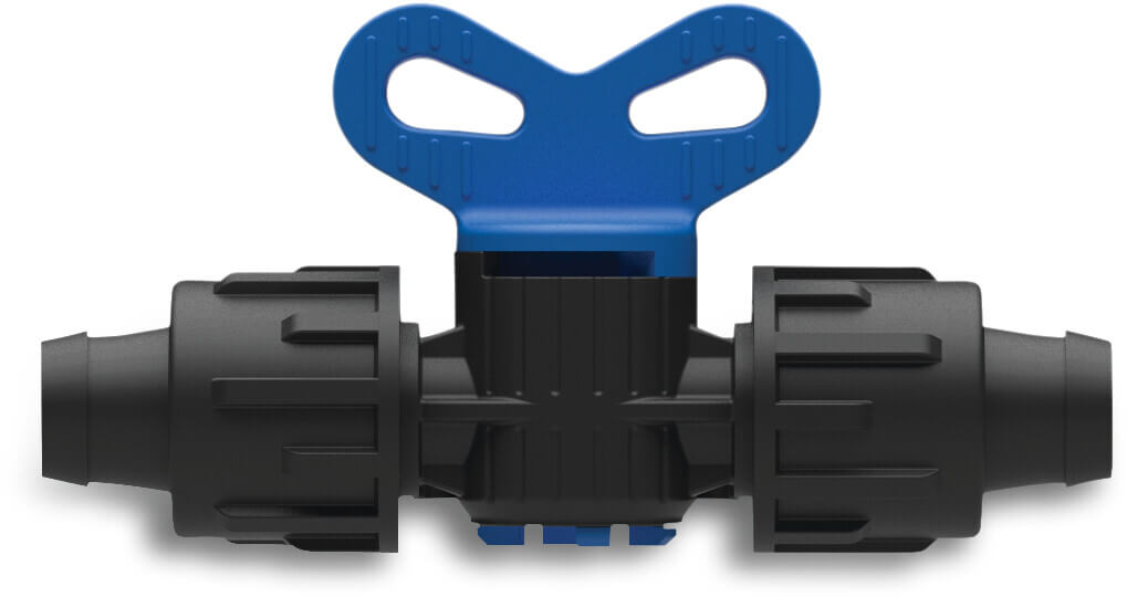 Absperrhahn PP Tape Schwarz/Blau