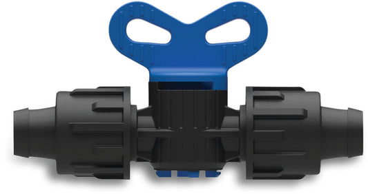 Absperrhahn PP Tape Schwarz/Blau