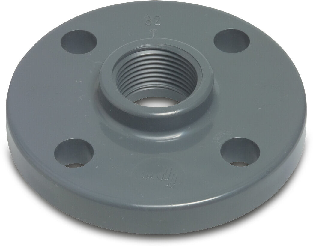 Profec Gewindeflansch PVC-U DN25 x 1" DIN Flansch x Innengewinde 16bar DN25 Grau PN10/16
