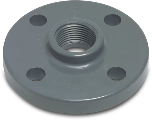 Profec Gewindeflansch PVC-U DN25 x 1" DIN Flansch x Innengewinde 16bar DN25 Grau PN10/16