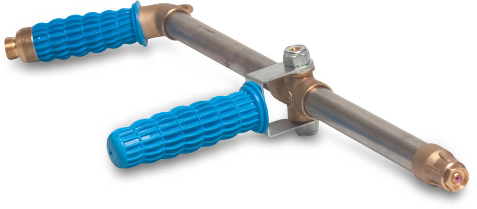 MZ Spritzlanze Messing/Edelstahl 1/2" Außengewinde 30bar 60cm Blau Typ 324