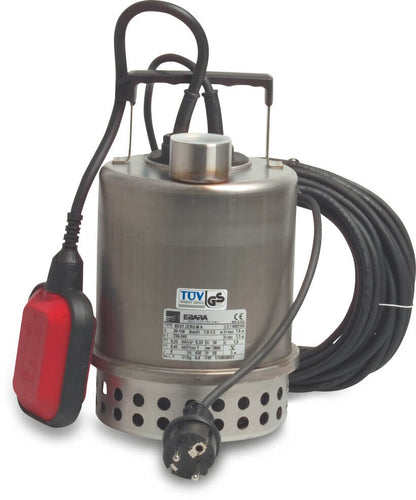 Ebara Tauchpumpe Edelstahl 1 1/4" Innengewinde 1,9A 230VAC Edelstahl mit Schwimmer