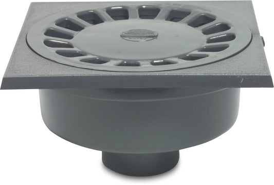 Bodenablauf PVC-U 63/75 mm Klebemuffe/Klebestutzen Grau Unten