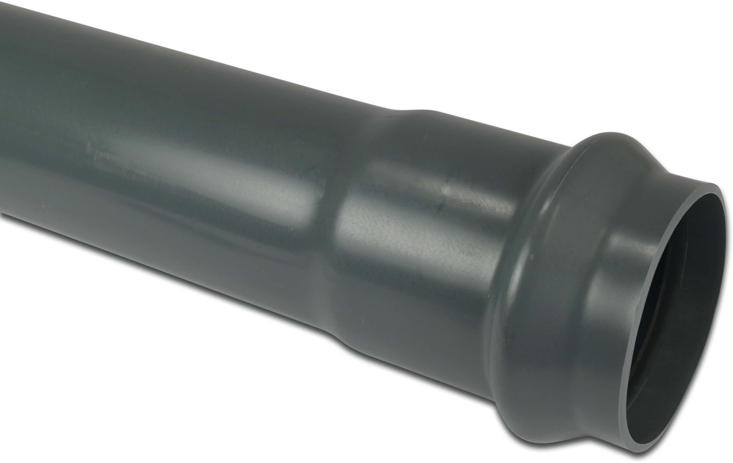 Druckrohr PVC-U 125 mm x 6,0 mm Steckmuffe x Glatt ISO-PN12,5 DIN-PN10 Grau 5m