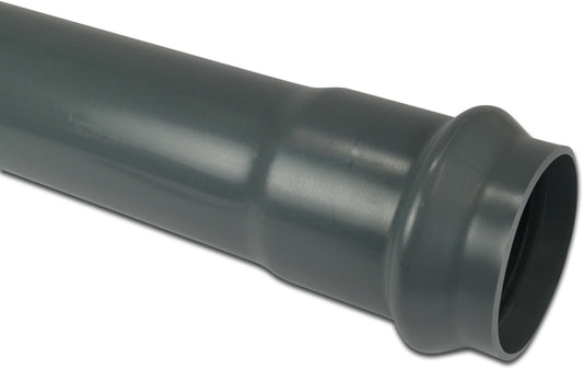 Druckrohr PVC-U 125 mm x 6,0 mm Steckmuffe x Glatt ISO-PN12,5 DIN-PN10 Grau 5m