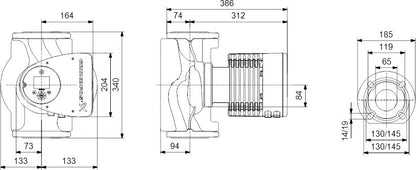Grundfos Umwälzpumpe mit variabler Drehzahl Edelstahl DIN Flansch 10bar 1.95A 230VAC Schwarz/Rot WRAS